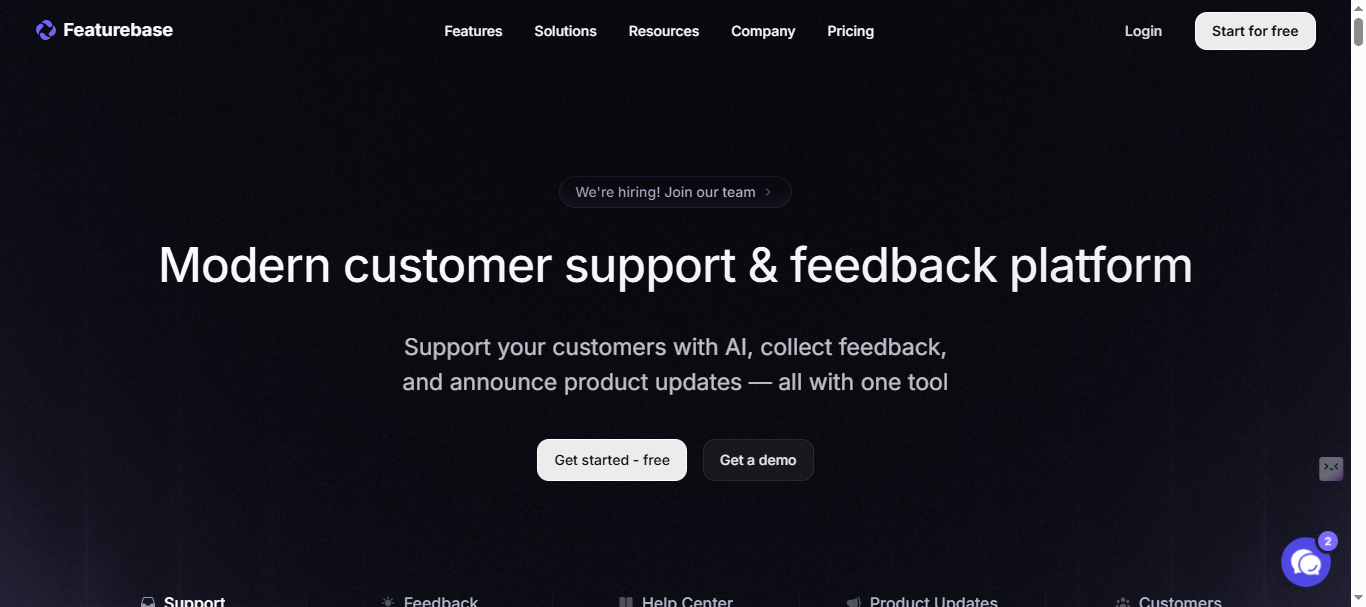 Featurebase Landing Page