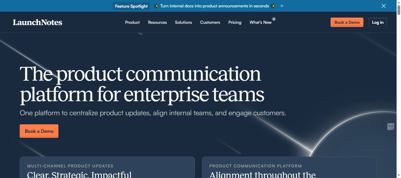 LaunchNotes Landing Page