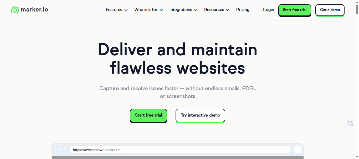 Marker Landing Page