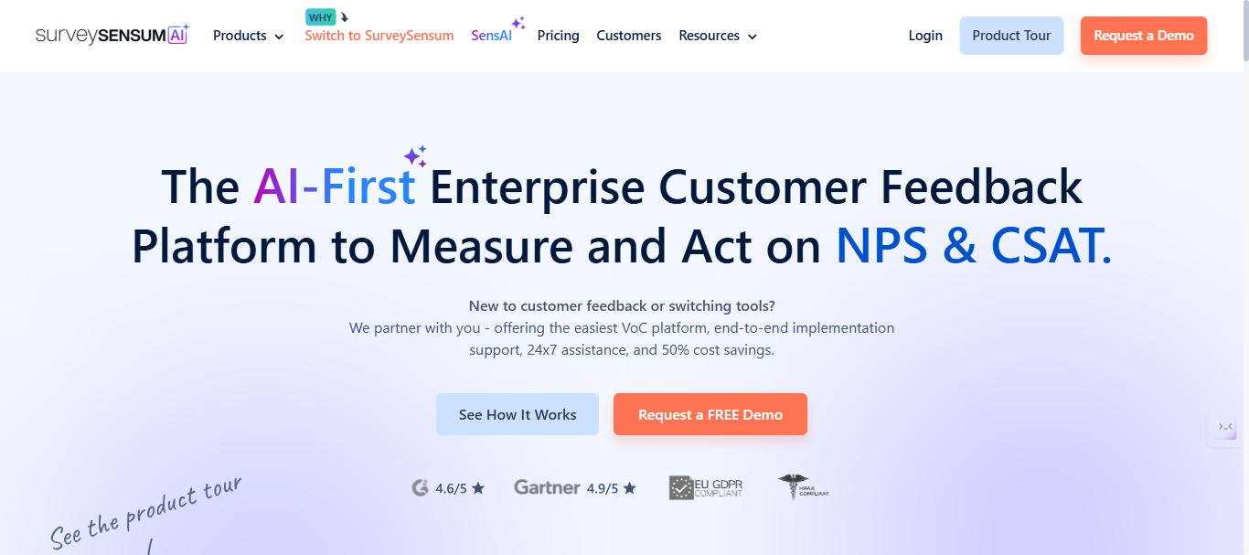 SurveySensum Landing Page